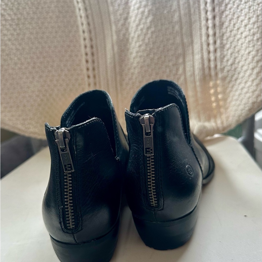 Black Leather Ankle Boots - Picture 2 of 6